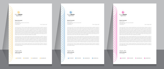 Letterhead format template, business style letterhead design template. Company letterhead template designs.	