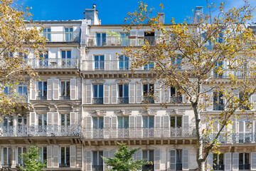 Paris, beautiful buildings, boulevard Beaumarchais, in the 11e district
