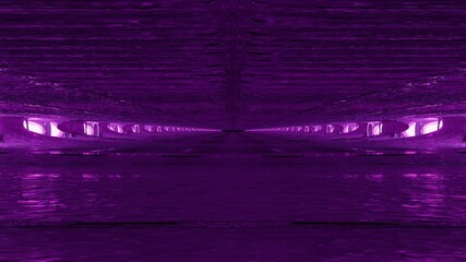 Bright purple symmetric passage 4K UHD 3D illustration