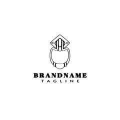 door knocker logo cartoon icon design template black isolated vector illustration