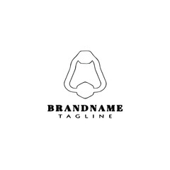 door knocker logo cartoon icon design template black isolated vector illustration