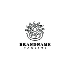 door knocker logo cartoon icon design template black isolated vector illustration