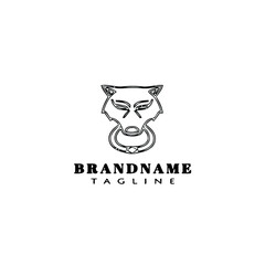 door knocker logo cartoon icon design template black isolated vector illustration