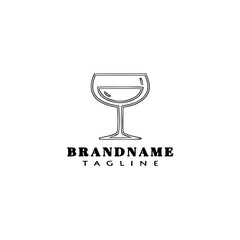 glasses logo cartoon template black icon isolated vector illustration