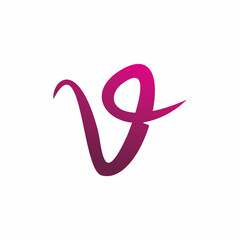 full color initial v letter logo design