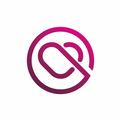 circle love color line logo design