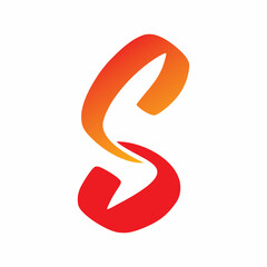 full color initial s letter logo design