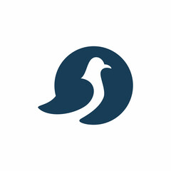 circle bird silhouette logo design