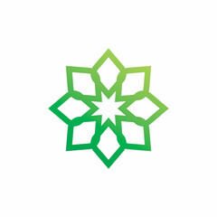 green diamond flower leaf logo design