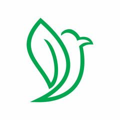 green leaf bird color shape logo design