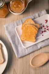 breakfast food with toast yellow