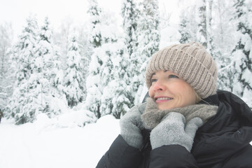 portrait of a woman in winter