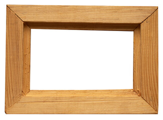 Old wooden frame on a white background