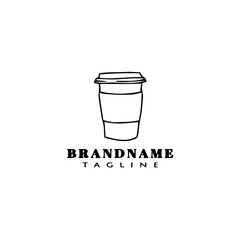 coffee logo cartoon icon template black isolated vector illustration