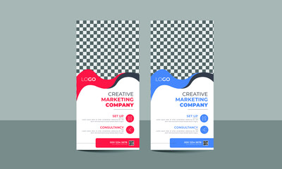Modern and creative Business rack card or dl flyer design with vector layout template 