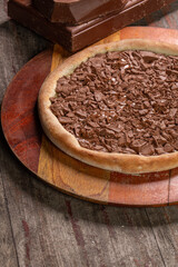 Chocolate pizza. Brazilian sweet pizza