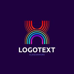 Letter X logo. colorful logo abstract