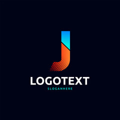 Letter J logo. colorful gradient letter logo