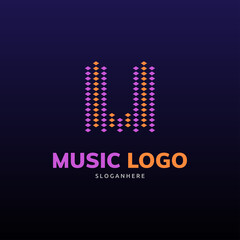 Letter U logo. visualizer logo