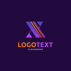 Letter X logo. colorful logo abstract
