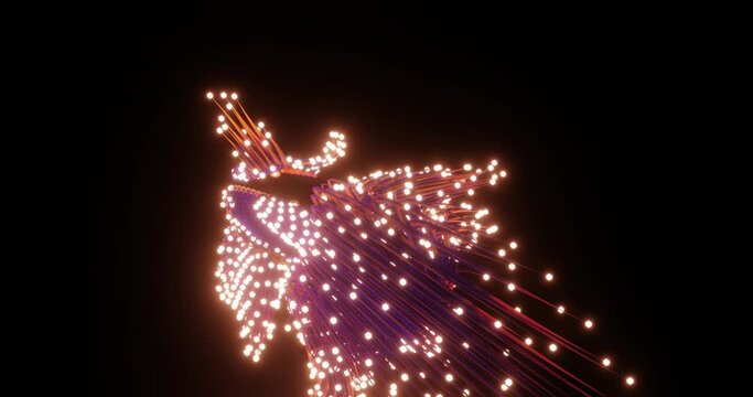 3D 4K animation partikel muster rose