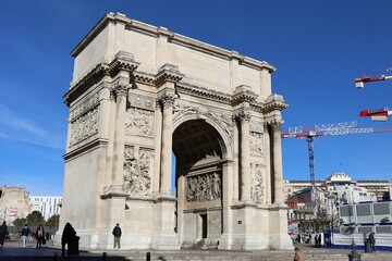 Arc de triomphe, porte d'Aix, place Jules Guesde, ville de Marseille, département des Bouches du...