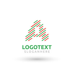 Letter A logo. Cross line logo