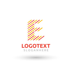 Letter e logo. Cross line logo