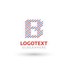 Letter B logo. Cross line logo