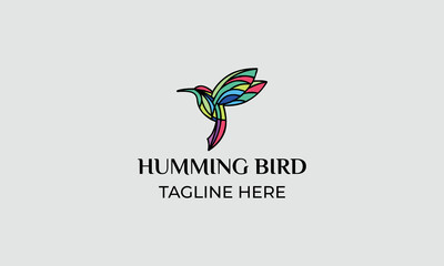 Hummingbird Colorfull Logo Design Vector