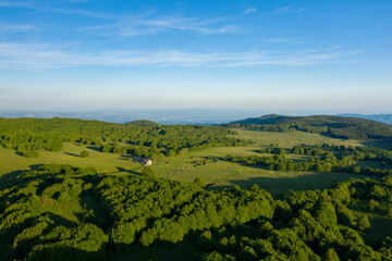 Fototapeta premium The Ardeche countryside in Europe, France, Ardeche, in summer, on a sunny day.