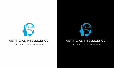Artifical intelligence, conceptual sign and logo. The analytical system. Vector illustration.