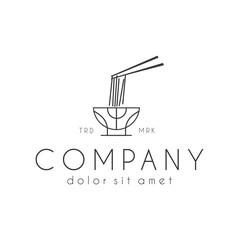 Abstract Bowl Noodles Logo line art Templates Suitable Any Business Related Ramen Noodles. Chinese Food Vector Design. Ramen Noodles template