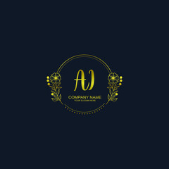 AI initial hand drawn wedding monogram logos