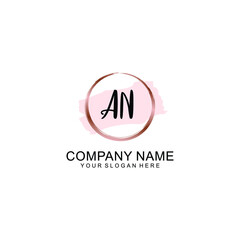 AN Initial handwriting logo vector. Hand lettering for designs