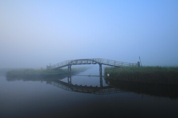 bridge over the river at sunset