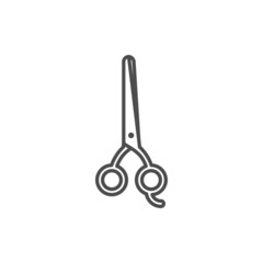 Scissor Closed Line Icon isolated on a white background - Barbershop Icon, Vector Illustration