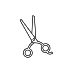 Scissor Opened Line Icon isolated on a white background - Barbershop Icon, Vector Illustration