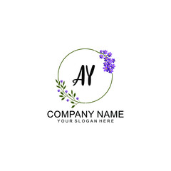 AY Initial handwriting logo vector. Hand lettering for designs