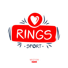 Fototapeta na wymiar Creative (Rings) Sport sticker, logo template, vector illustration.