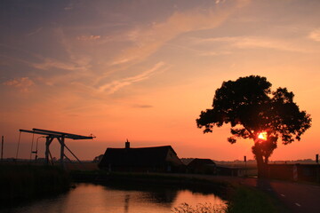 sunset over the river