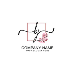 Initial BJ beauty monogram and elegant logo design  handwriting logo of initial signature