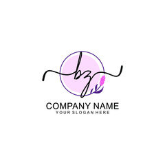 Initial BZ beauty monogram and elegant logo design  handwriting logo of initial signature