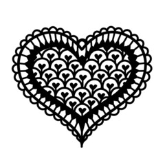 Abstract heart for creating pendant, ornament, Valentines or wedding decoration. Vector illustration.