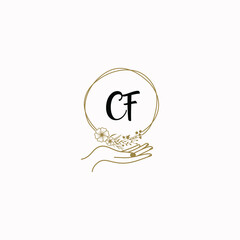 CF initial hand drawn wedding monogram logos