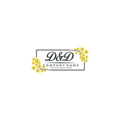 DD Initial handwriting logo vector. Hand lettering for designs