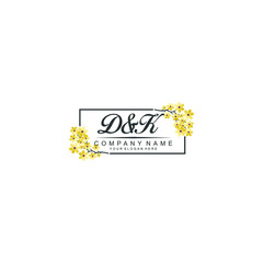 DK Initial handwriting logo vector. Hand lettering for designs