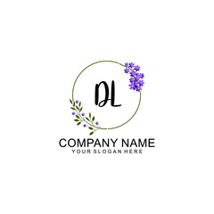 DL Initial handwriting logo vector. Hand lettering for designs