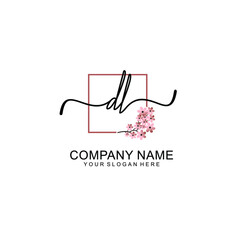 Initial DL beauty monogram and elegant logo design  handwriting logo of initial signature