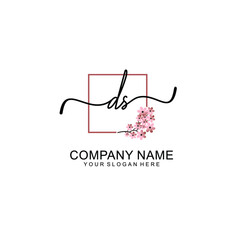 Initial DS beauty monogram and elegant logo design  handwriting logo of initial signature